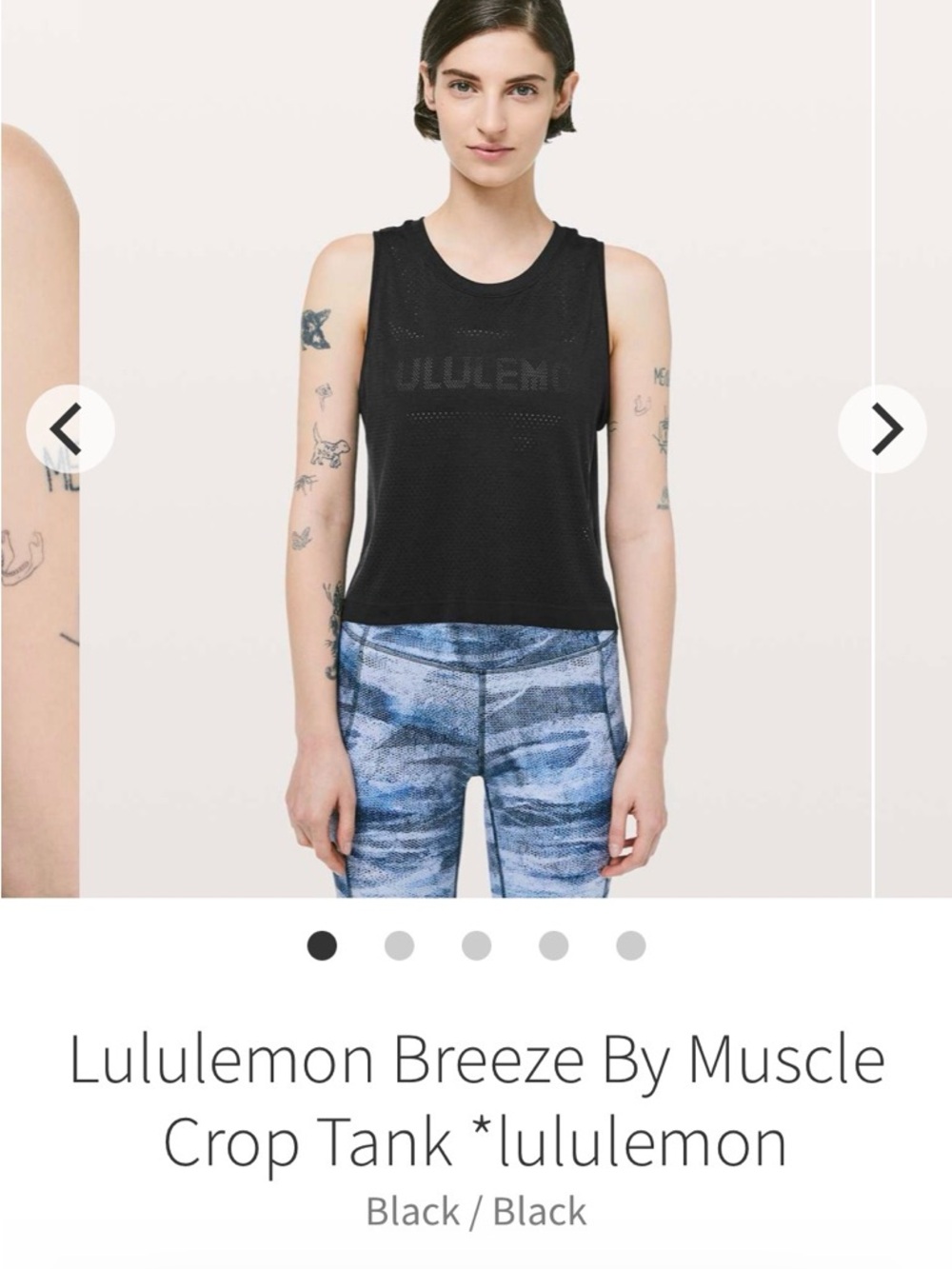 Lululemon Breeze By Muscle Crop Tank Wordmark